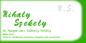 mihaly szekely business card